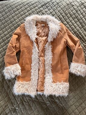 Penny Lane Leather Jacket with Shearling Trim